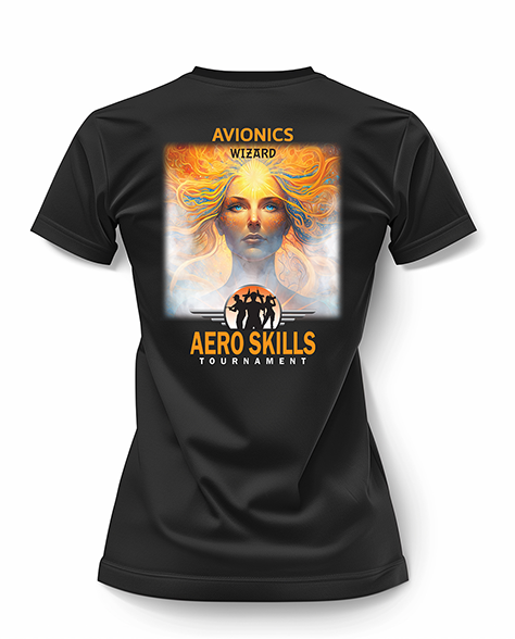 ladies avionics wizard t-shirt back view